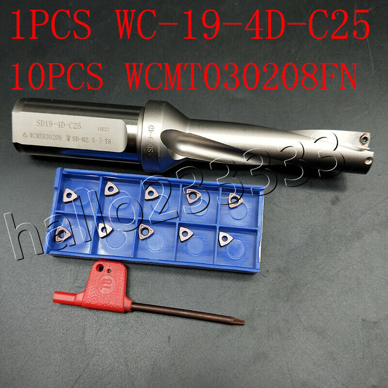 WC-19-4D-C25 Φ19mm-4D indexable U drill bit fast drill bit+WCMX030208-FN inserts