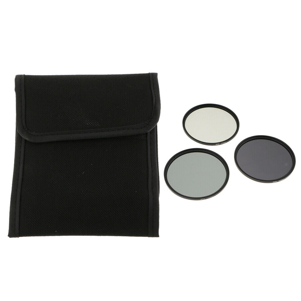 77mm Professional ND2 ND4 ND8 Lens Filter&Pouch for Lenses with 77mm Thread