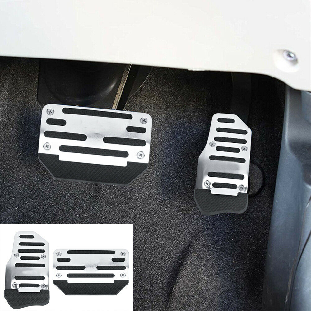 2x For Small Car Brake Cover Pad Foot Treadle Pedal Aluminium Alloy Universal