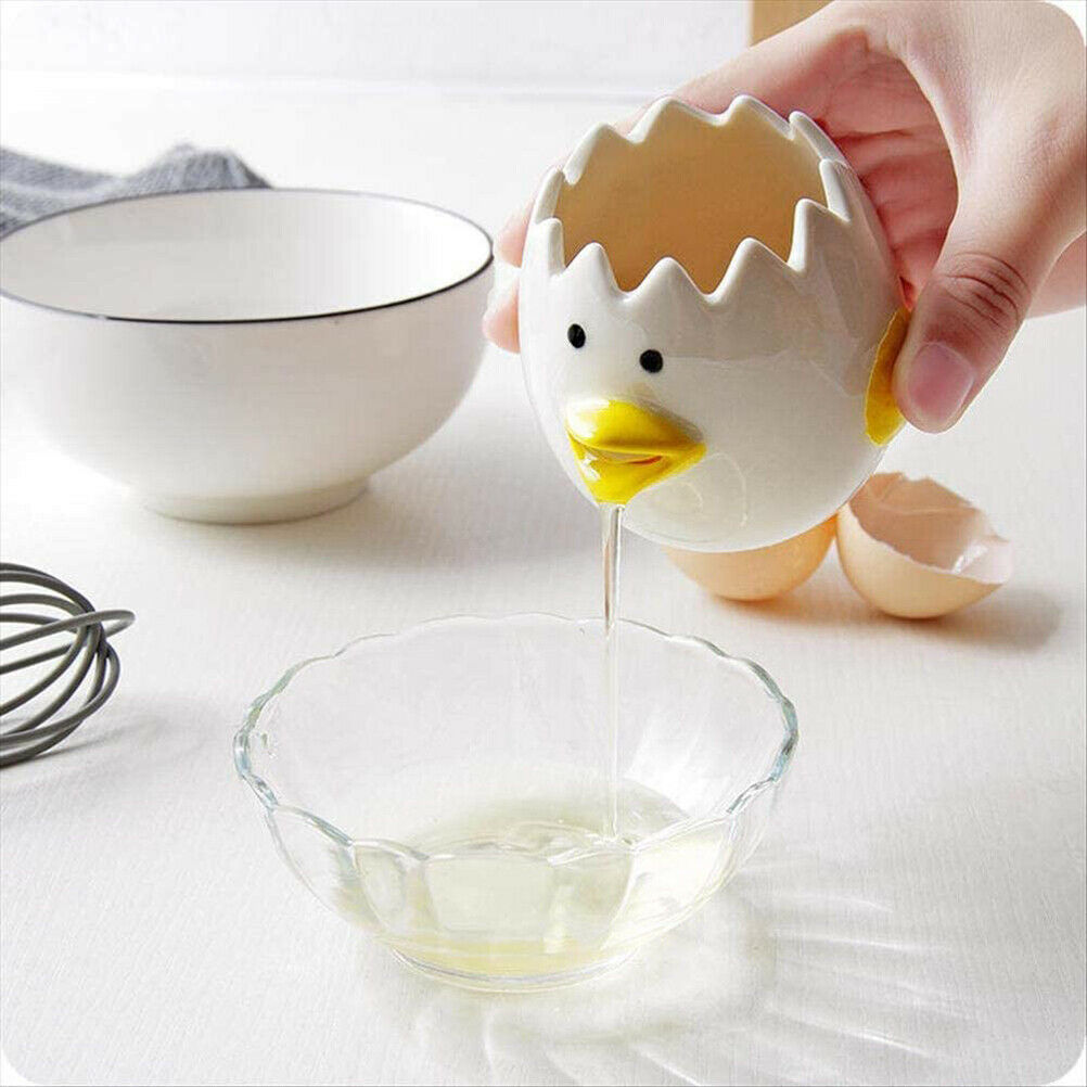 1pcs Cute Ceramic Egg Separator Chick Shape Egg Yolk Separator Kitchen Gadgets