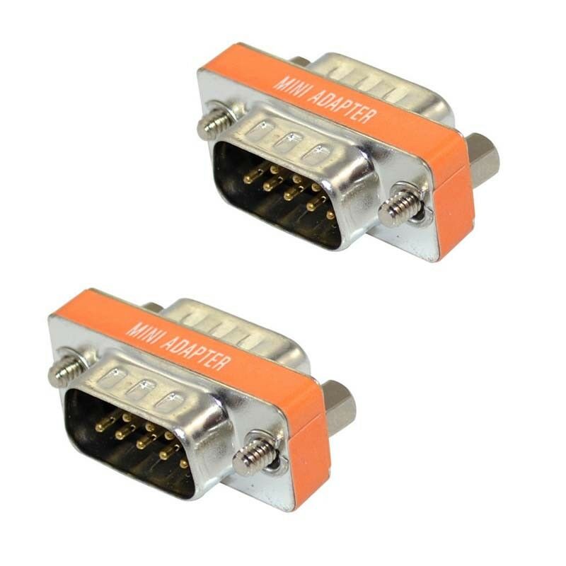 High Quality Mini Null Modem DB9 Male to DB9 Male plug Adapter Gender Changer