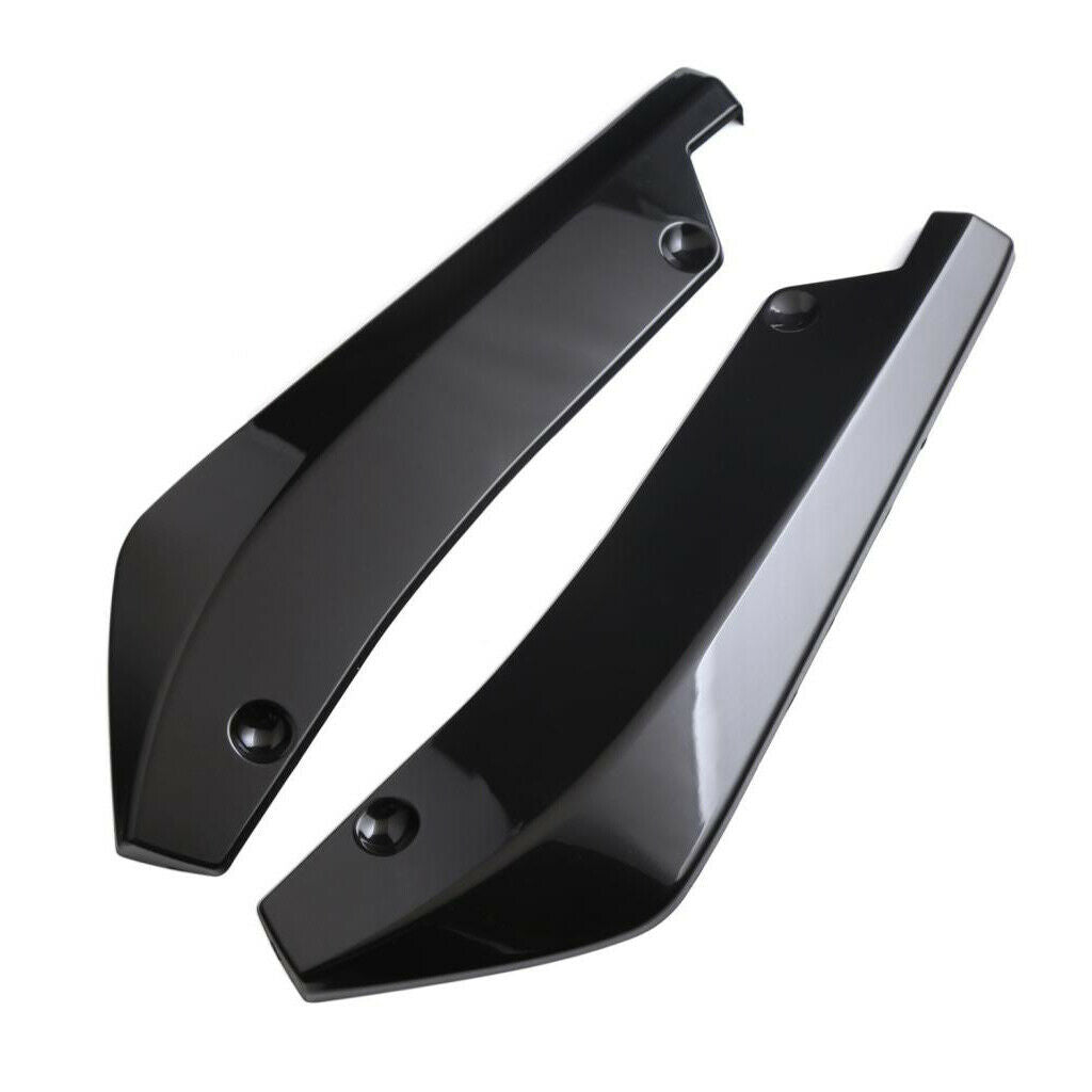 2 Pieces Universal Car Rear Bumper Lip Splitter Fins Spoiler Protector Black