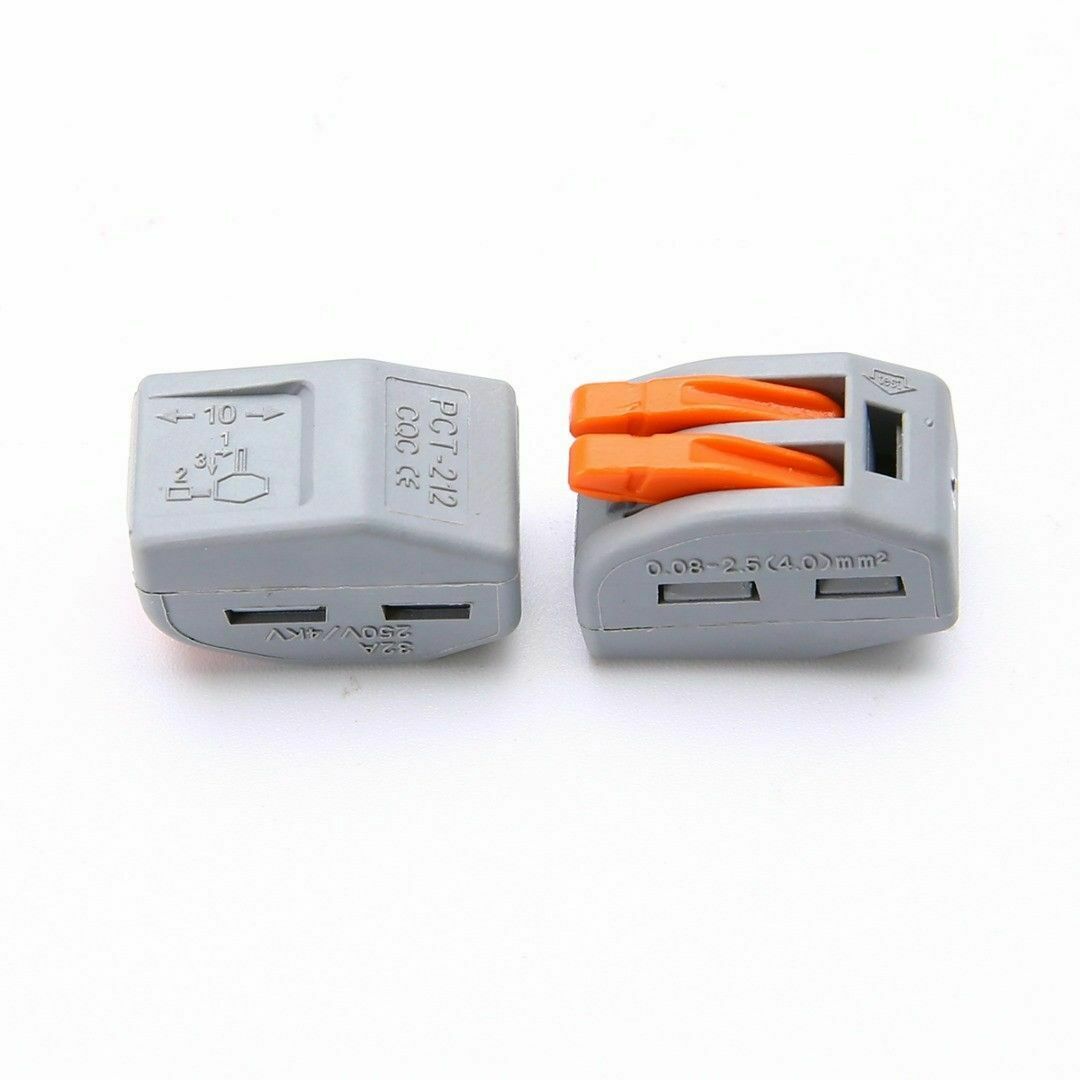 60Pcs Way Spring Lever Terminal Block Electric Cable Wire PCT-212/213/215 NEW