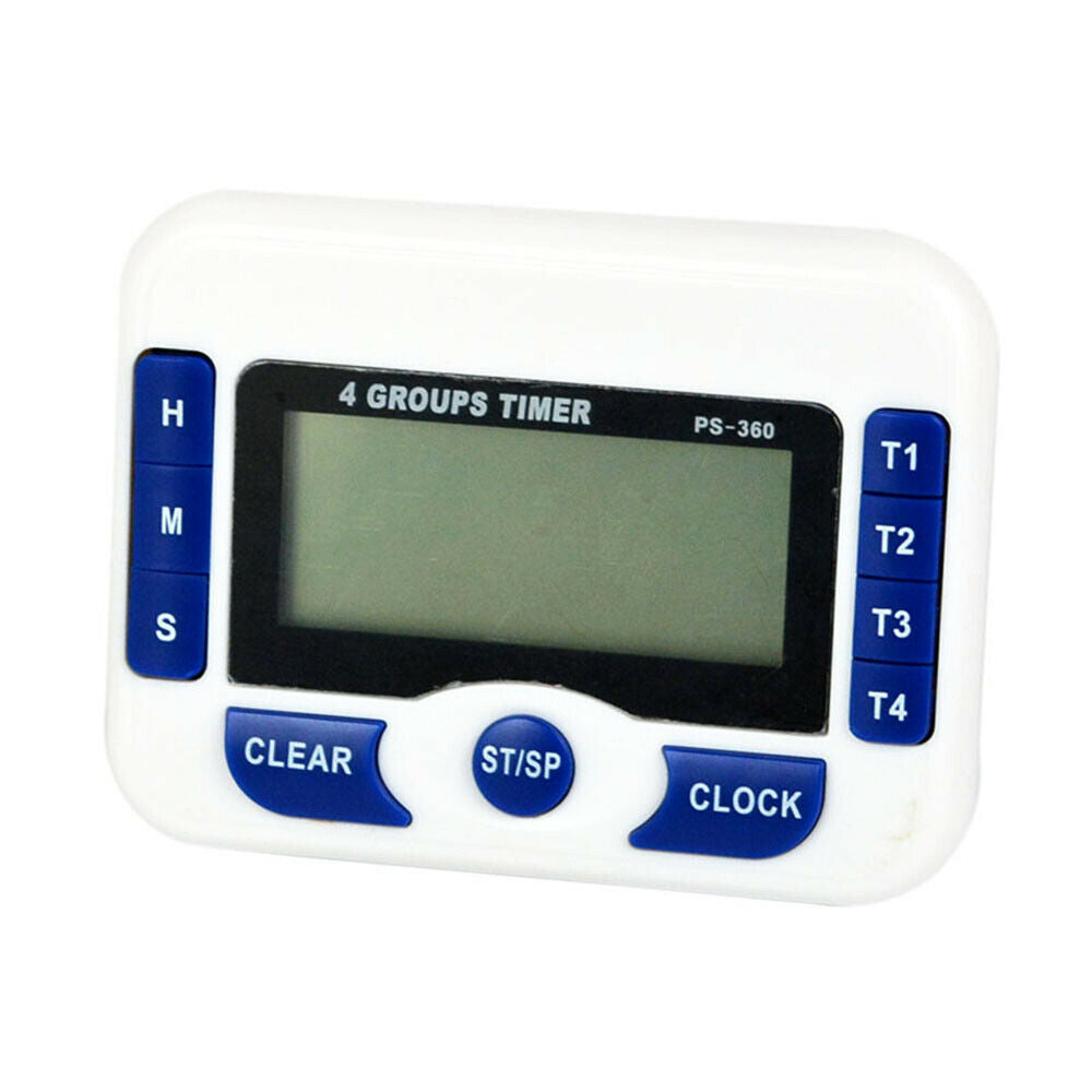 Digital 4 Group Channel 99hr59min w/4 Independant Count Down Clock Timer