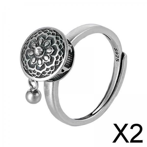 2X Fashion Creative Rotatable Ring Amulet Lucky Resizable Jewelry Rings Gifts