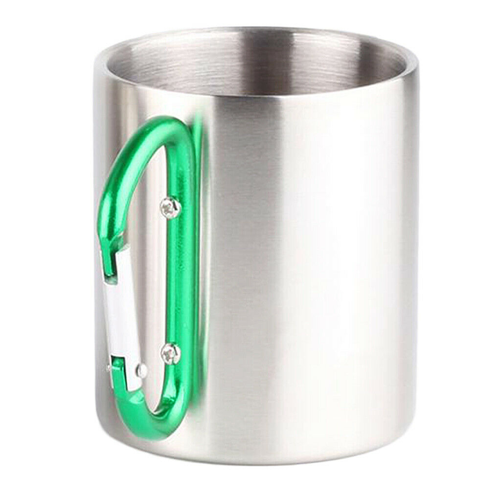 2pcs Healthy BPA Free Camping Portable Mugs Coffee Beer Cups Green&Blue 10oz