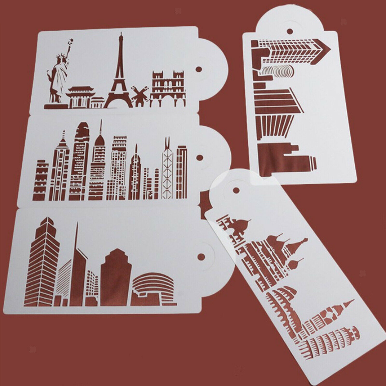 5 Pieces Cake Side Stencil Fondant Decorating Tool Embossed DIY Cookie Mold