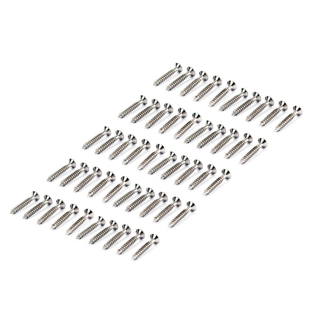 50 Pack Nickel Guitar Bridge Screws Tremolo Bridge Mounting Screws 3.5x25mm