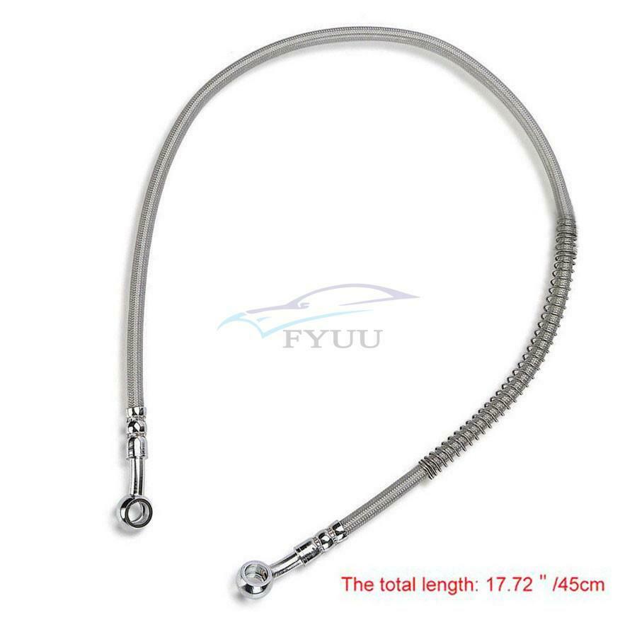 1PC 17.72" Motorcycle Stainless Steel Braided Hydraulic Brake Oil Hose Universal