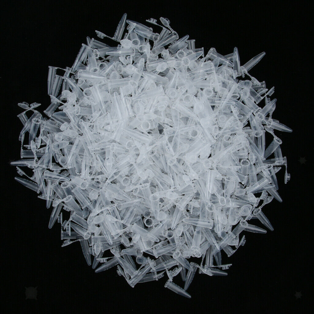 1000 Pieces 0.5ml Graduated Micro Centrifuge Test Tube Vial with Snap