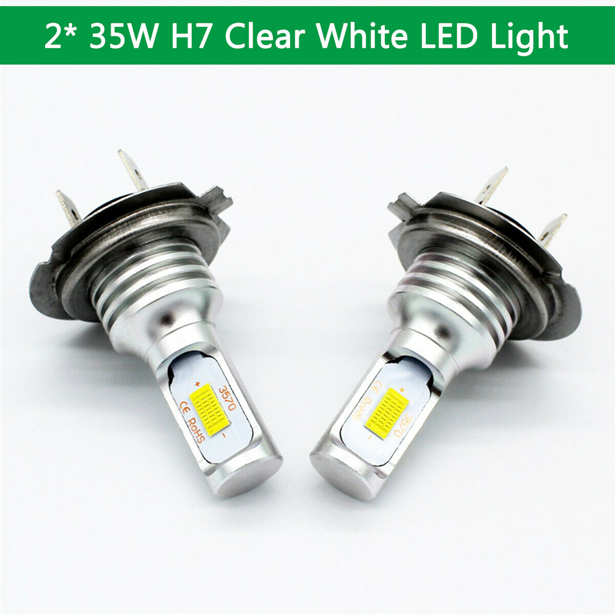 2* H7 CREE LED Bulbs 35w 4000LM 6000K White Lamp For Fog Lights Plug And Play