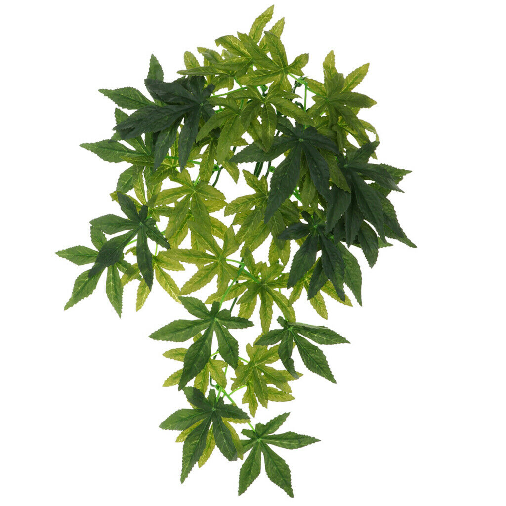 Set of 2, Terrarium Tank Lifelike Plants Vines Decorative Ornament for Reptiles