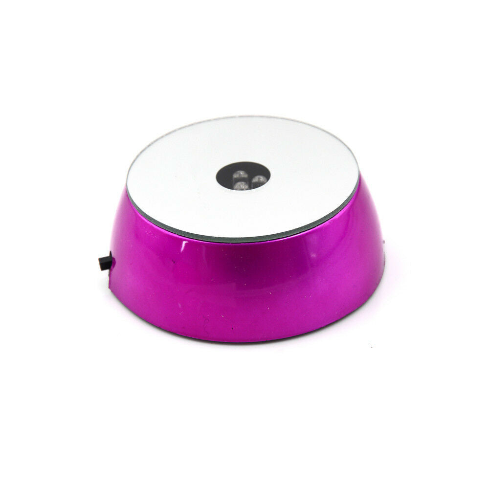 Round Crystal Display Stand Base 3 LED Lights Crystal Ball Cocktail Parts.l8