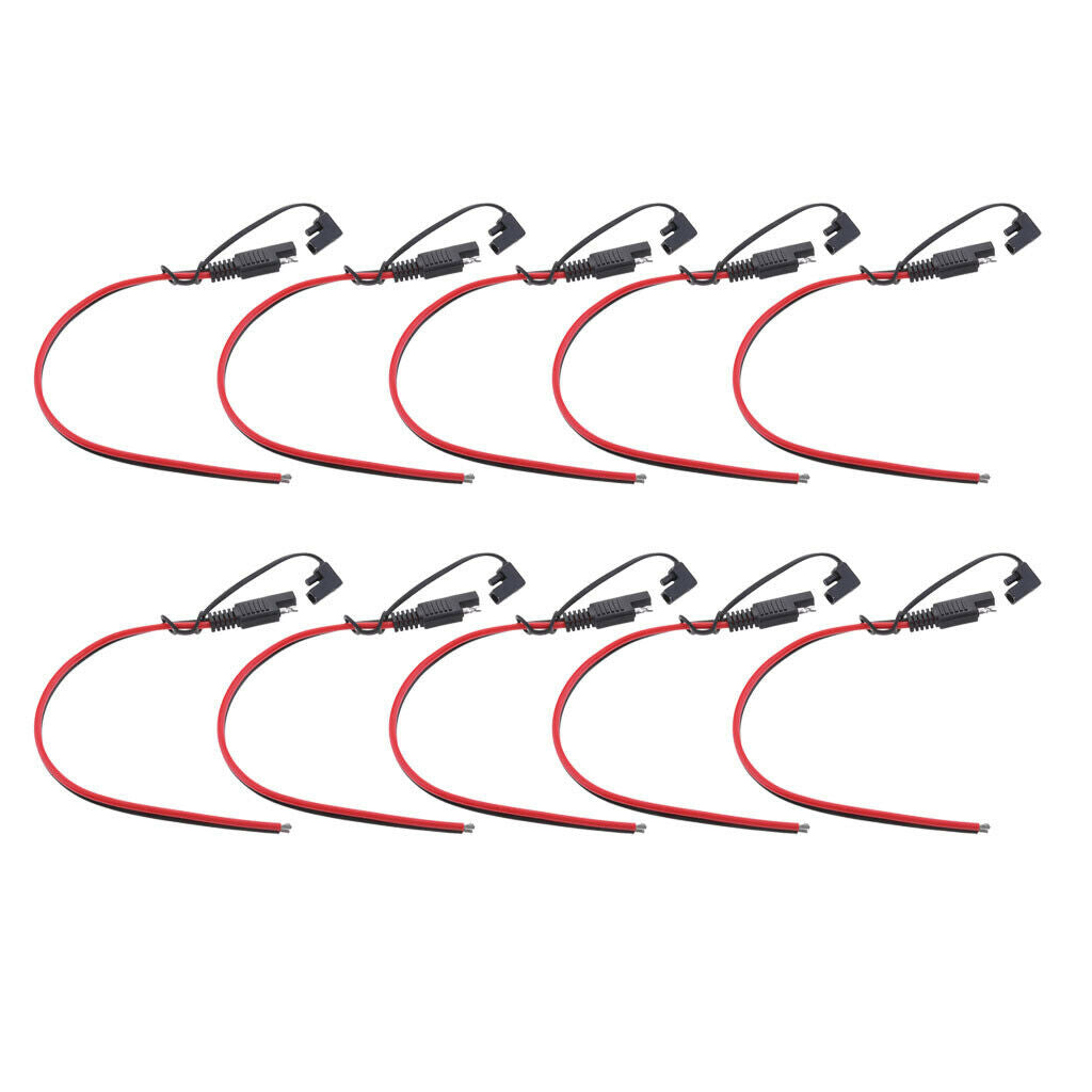 Qty 10 Premium 14AWG Solar Battery SAE Plug Charger Harness DIY Extension Cable