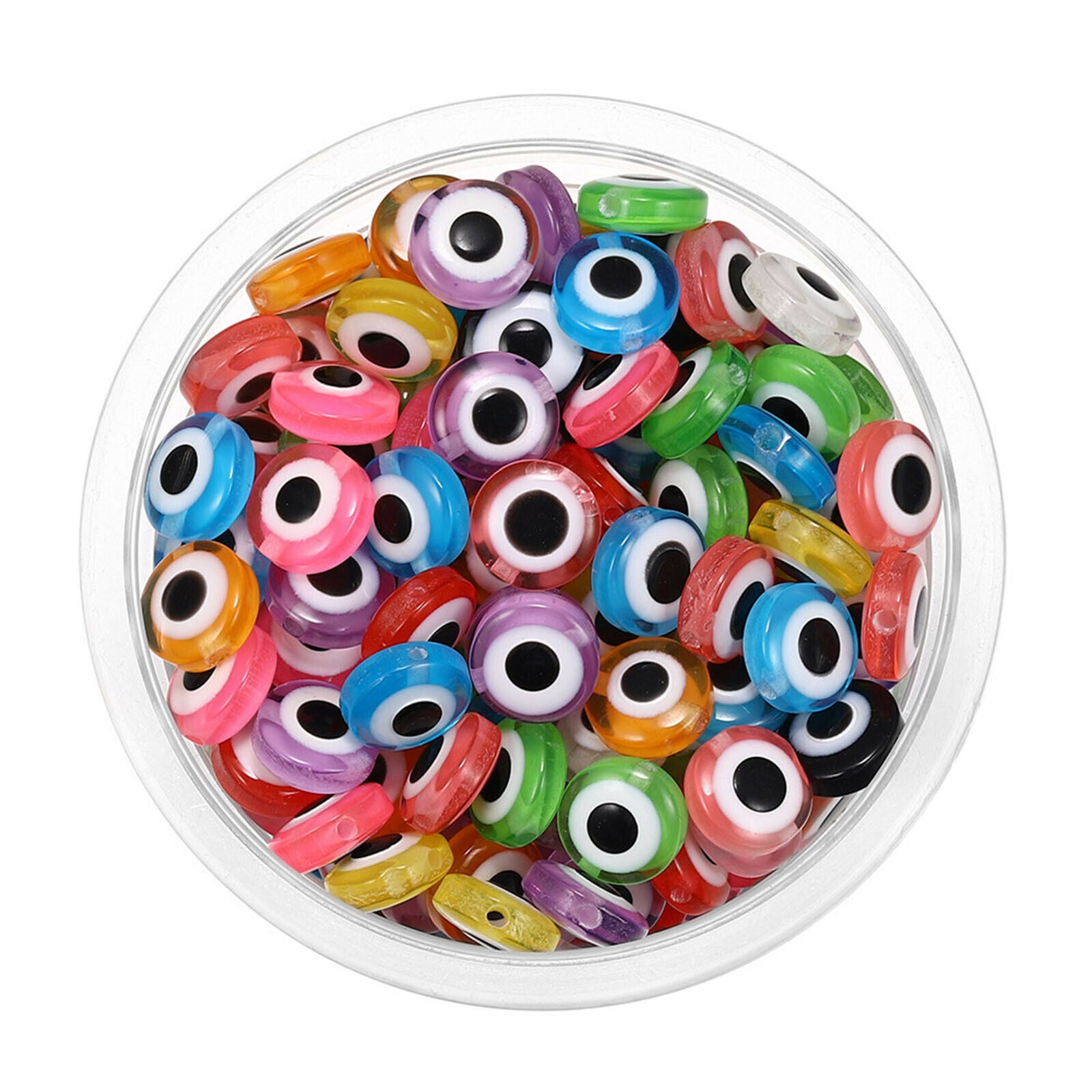 450x Evil Eye Beads Stripe Spacer Beads Handmade Bracelet Earring 15 Colors