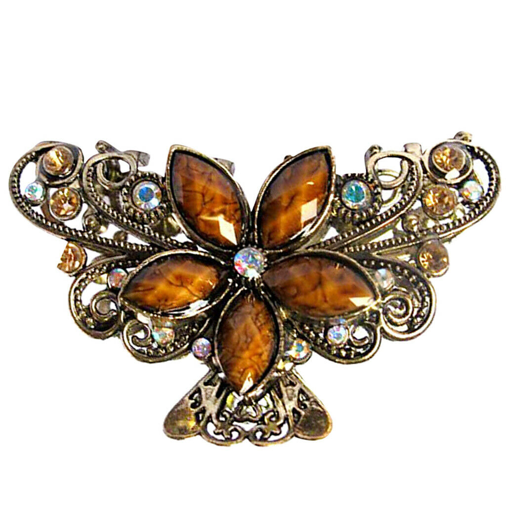 5Pieces Lady Rhinestone Butterfly Flower Hair Grip Claw Headwear Clamp Clips