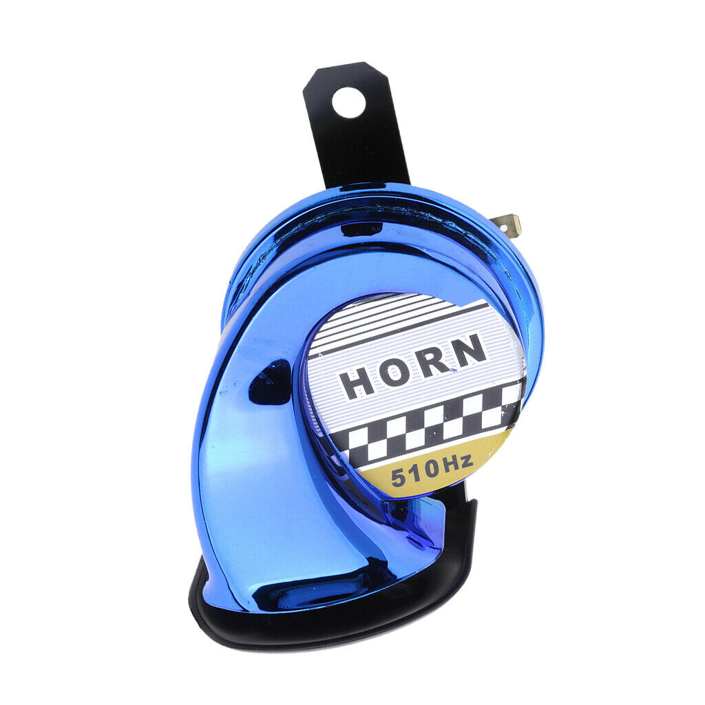 Car Motorcycle 130dB Loud Snail Air Horn Siren Waterproof 510hz 12V DC(Blue)
