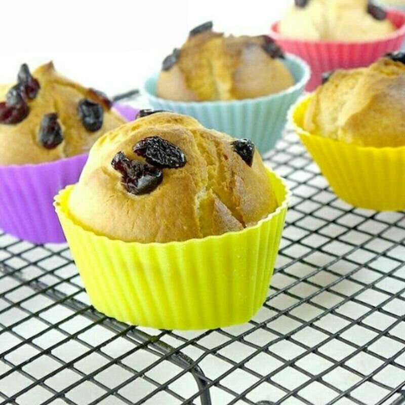 12 Pcs 7cm Muffin Cup Round Silicone Cake Baking Molds Cupcake Pan Cake m.l8