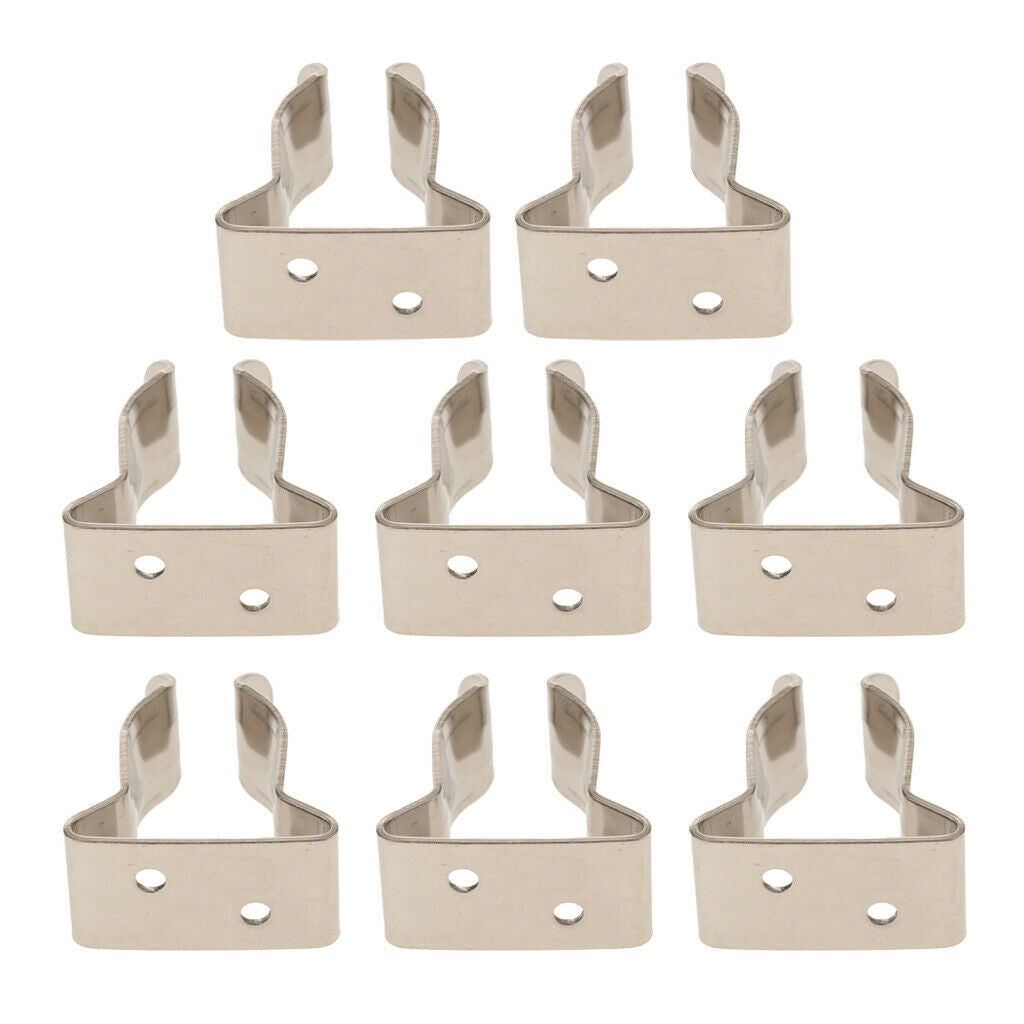 8Pcs 304SS Marine Boat Yacht Hook Holder Clips Bracket 5/8inch to 1inch Tube