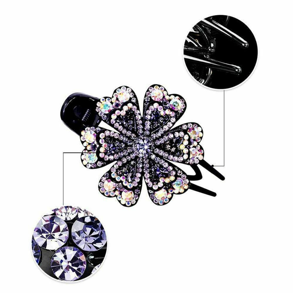 Rhinestone Hair Clip Crystal Flower Duckbill Hairgrip Wedding Dovetail Clips