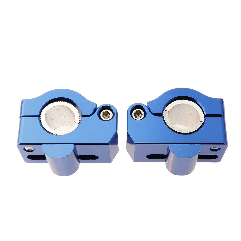 Universal 22mm CNC Motorbike Fork Tube Clip Mounts Handle Clamp Riser Blue