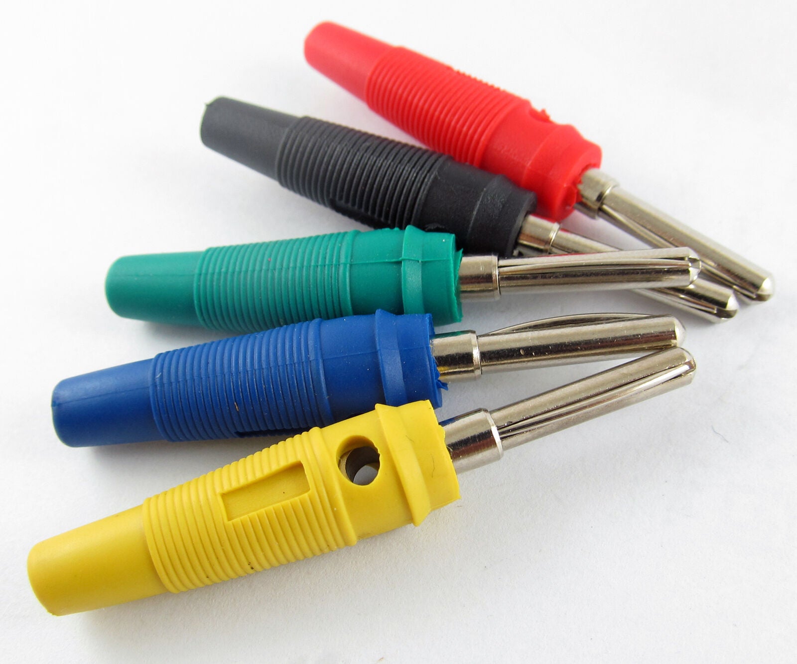 50pcs High Quqlity 4MM Brass Free Solder Banana Plug Male Test Adapter 5 Colors