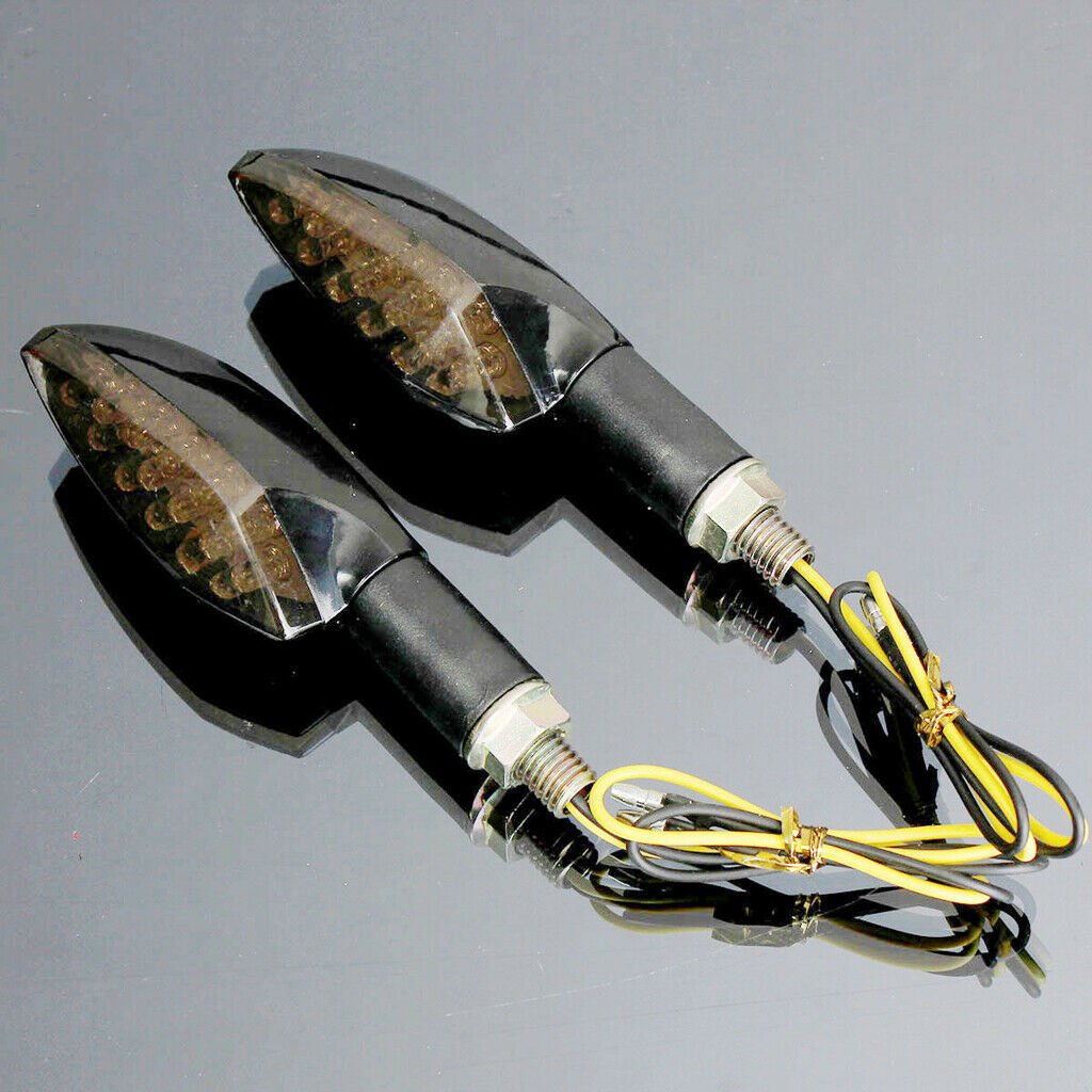 Pair 15 LED Motorcyclye Turn Signal Motor Flashing LED Indicator Light