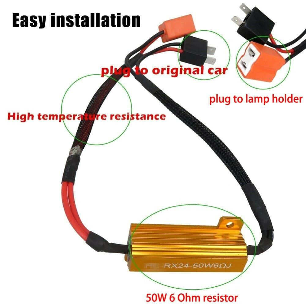 2Pack H7 LED DRL Fog Headlight Canbus Load Resistor Warning Canceller Decoder
