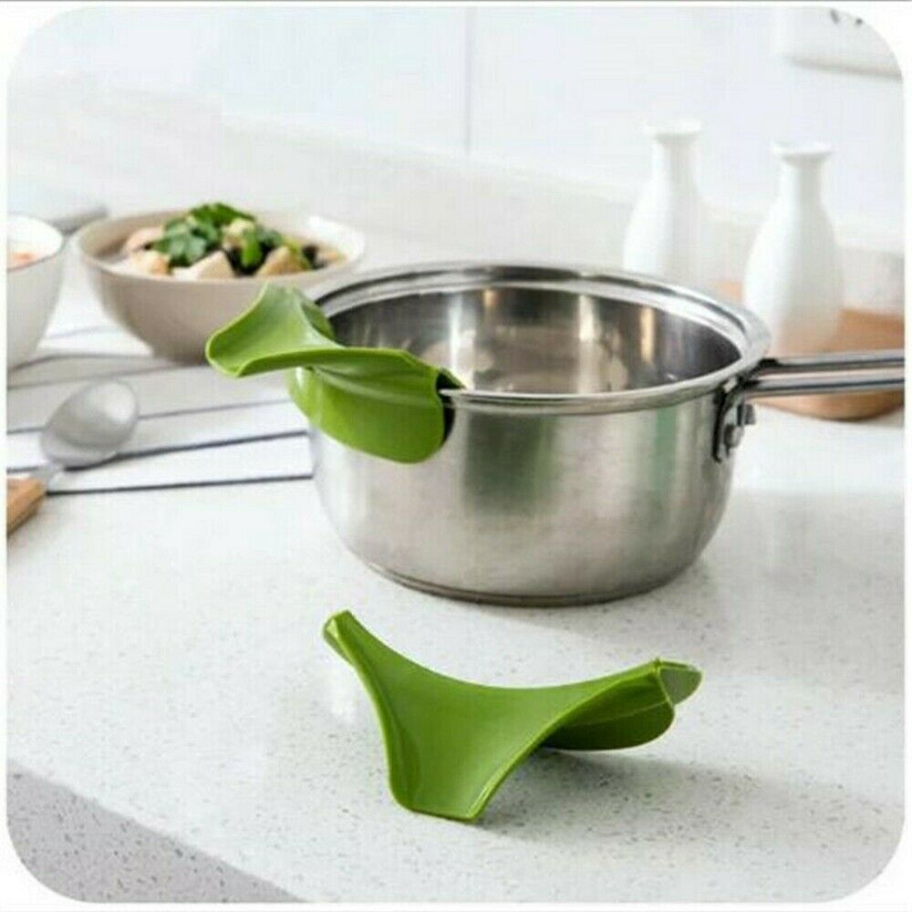 Creative Anti-spill Silicone Slip On Pour Soup Spout Funnel for Pot Pan Bowl US