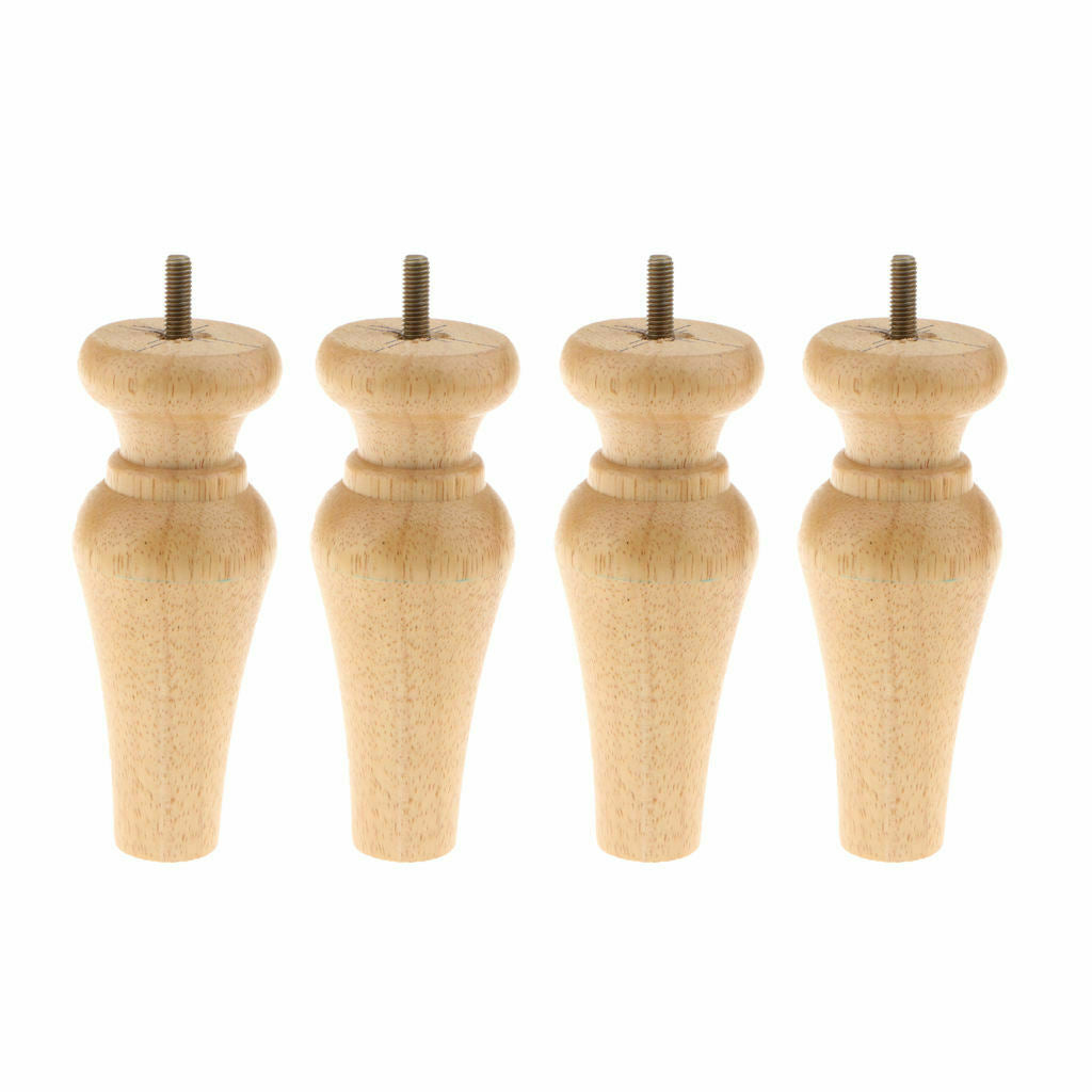 4 Pieces Solid Wooden Sofa Legs  Raisers Extension - Burlywood