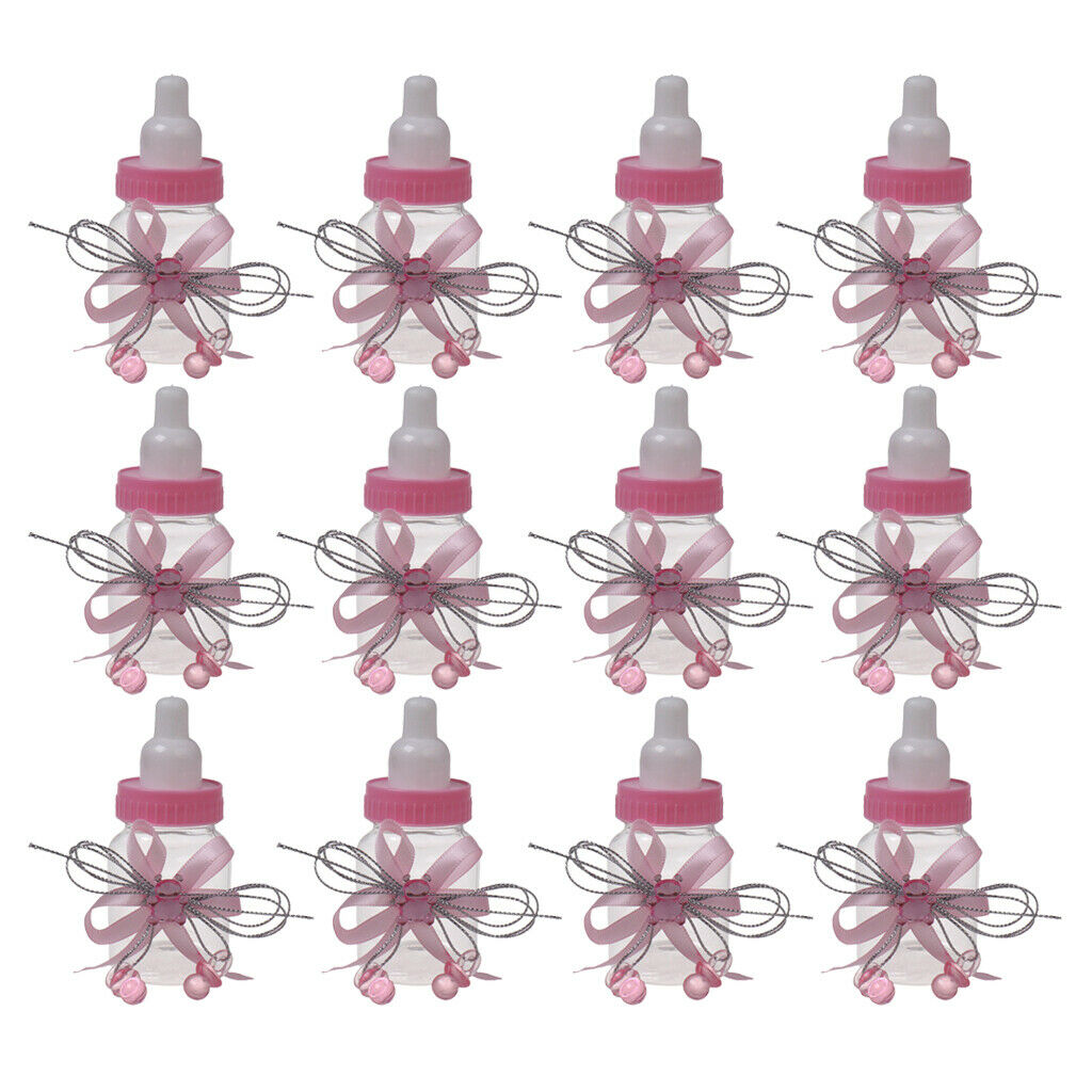 24pcs Bulk Cute Baby Shower Candy Bottles Fillable Nursing Bottle Box Mixed