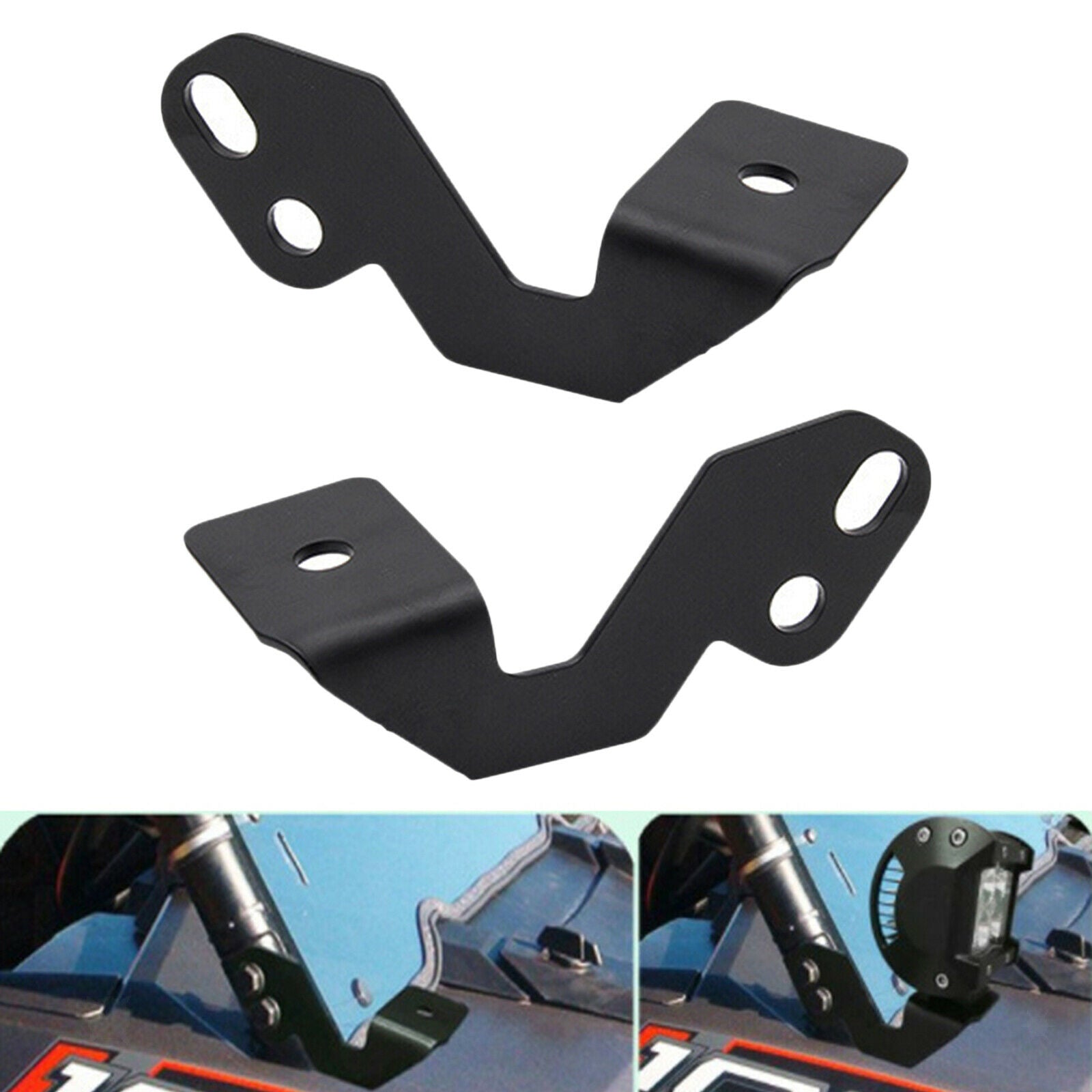 1 Pair Side Pillar Mounting Brackets, LED Light Pod Metal Brackets For
