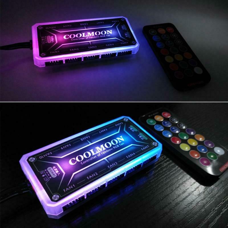 Remote Control Computer Case 12V 10A 60W RGB Fan Intelligent Music Controller