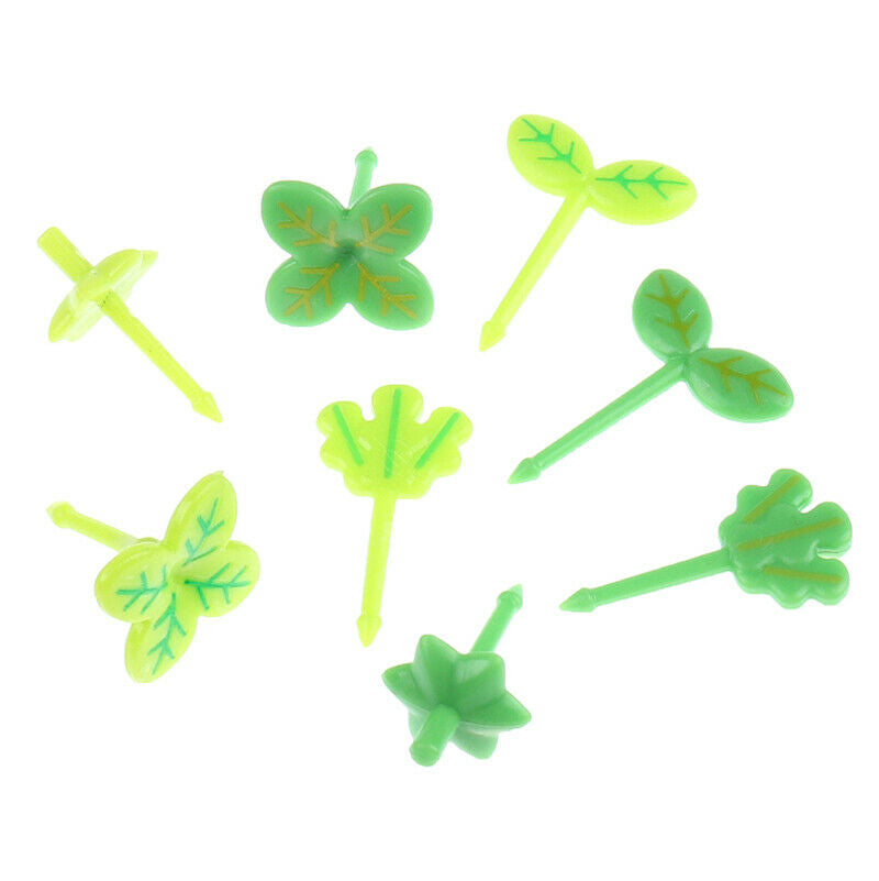 8pcs Fruit Fork Toothpick Leaves  Lunch Box Bento Salad Tiny Fork Cake Fo.l8