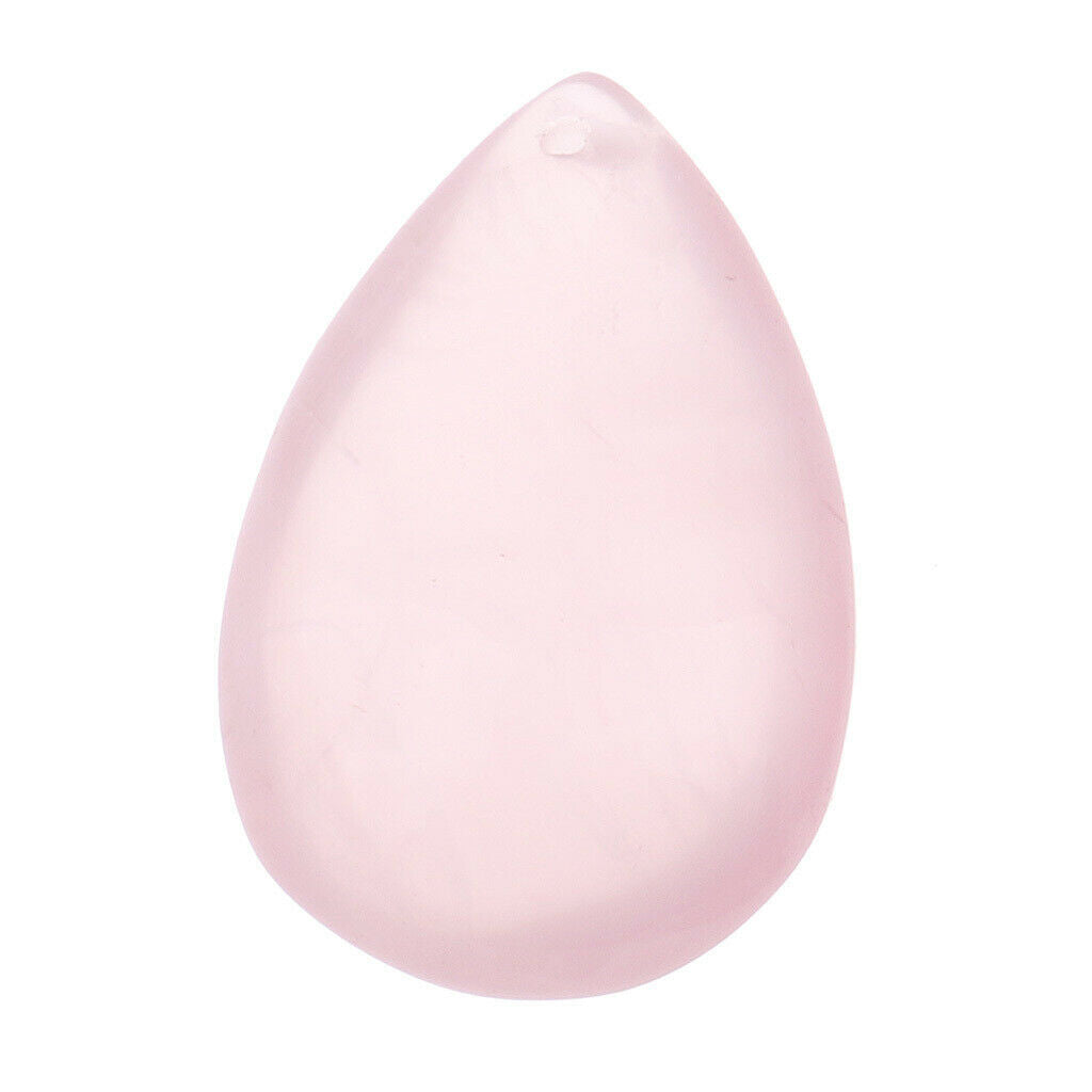 Natural Stone Cabochons Flat Round Pink Crystal Quartz Water Drop Home Decor