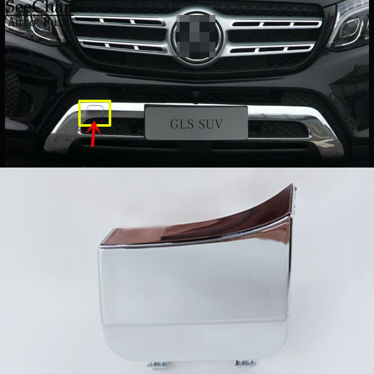 Chrome Front Tow Cap Fit For Benz X166 GLS GLS320 350d GLS400 GLS500 550 2016-19