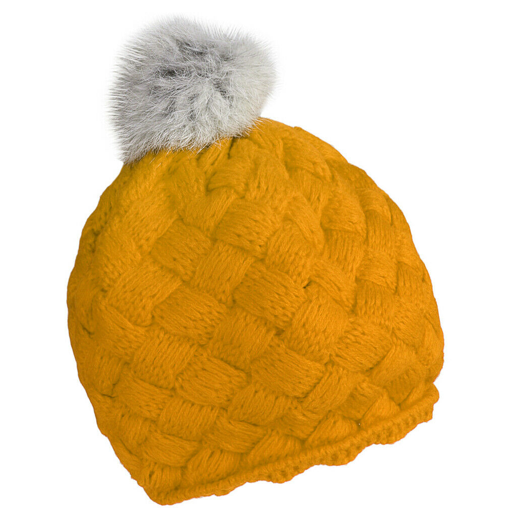Lovely Baby Kids Knitting Beret Beanie Hat Yellow