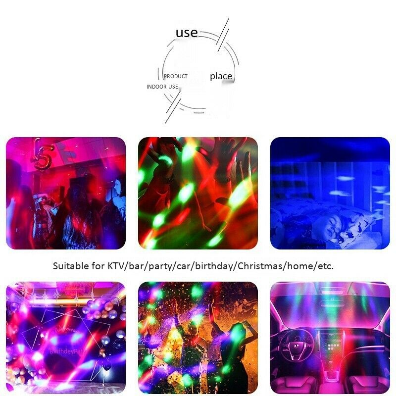Projection Lamp Colorful Rotating Night Light Spin Starry Sky Children Kids BaH1