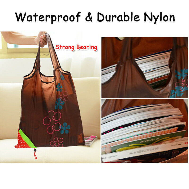 Recycle Nylon Strawberry Shopping Bag Travel Folding Reusable Tote Handbag Bags