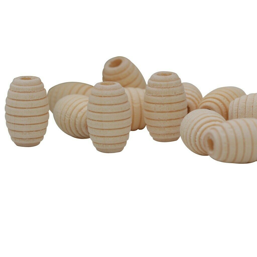 50pcs Natural Wood Loose Beads Beehive Shape for Neckalce Bracelet