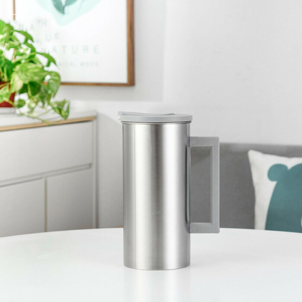 Stainless Steel Pitcher Water Jug for Cold Water, Ice Tea, Juice, Grey 1.8L