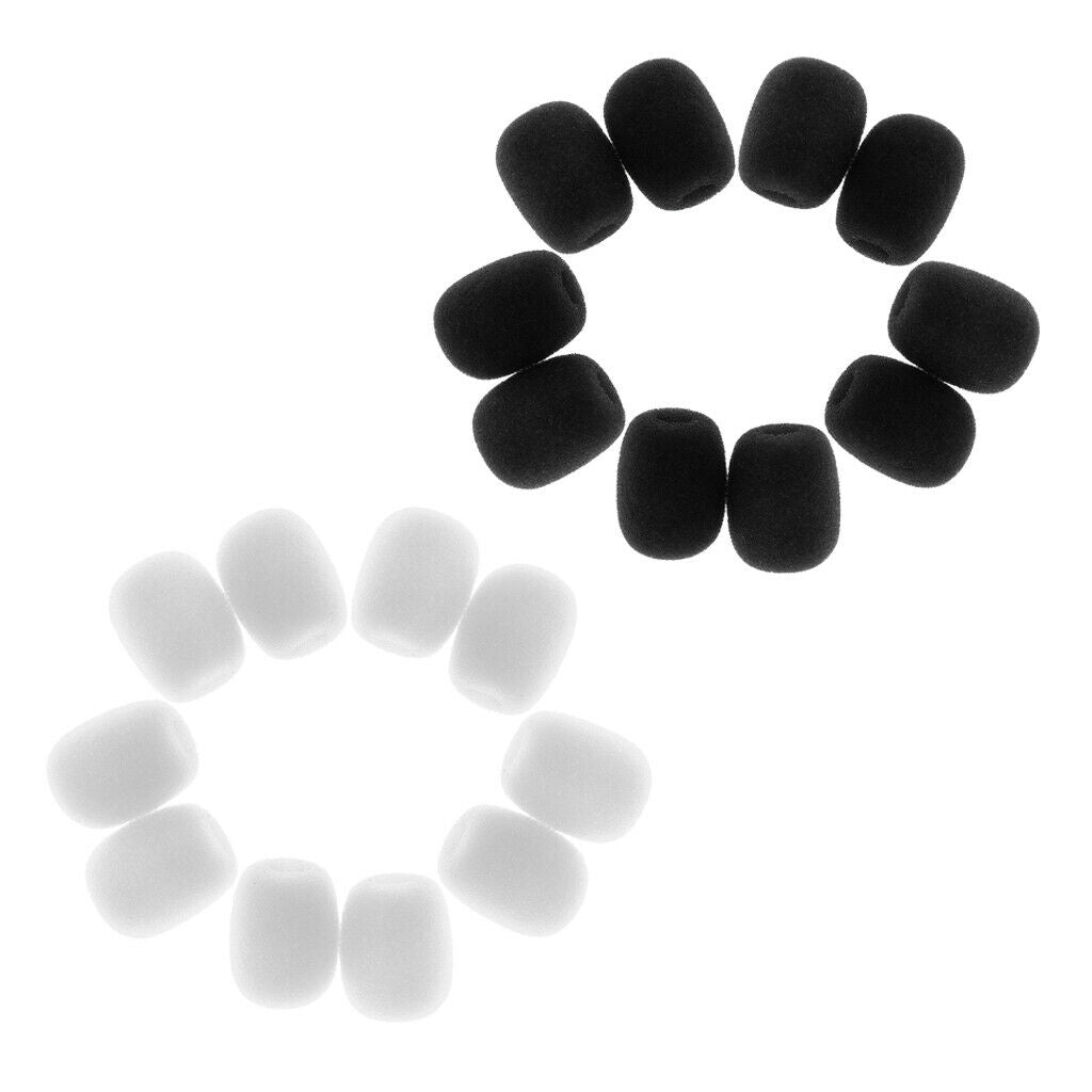 Durable 20pcs Black White Sponge Microphone MIC Covers Protector 28x22x8mm