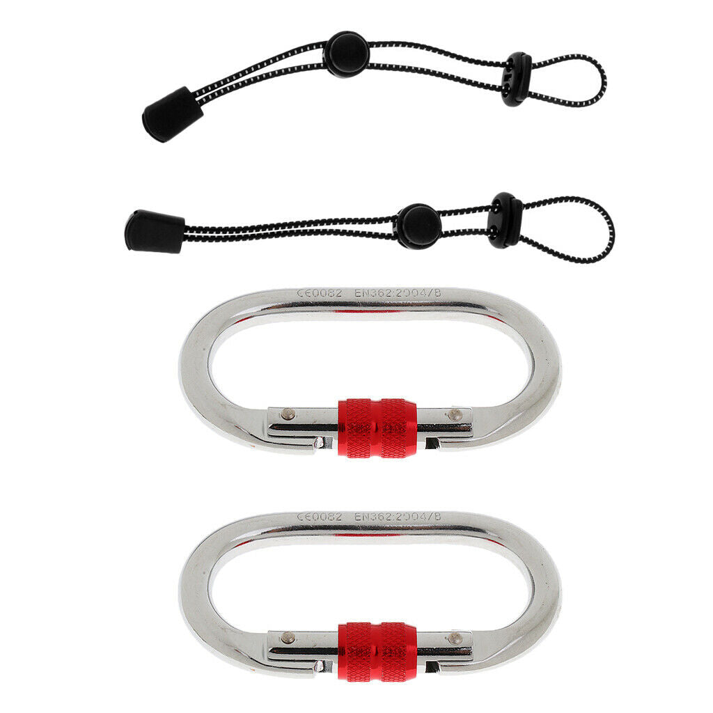 2 Pieces Backpack Securing Hiking Holder Elastic Rope Holder and 2x 25KN