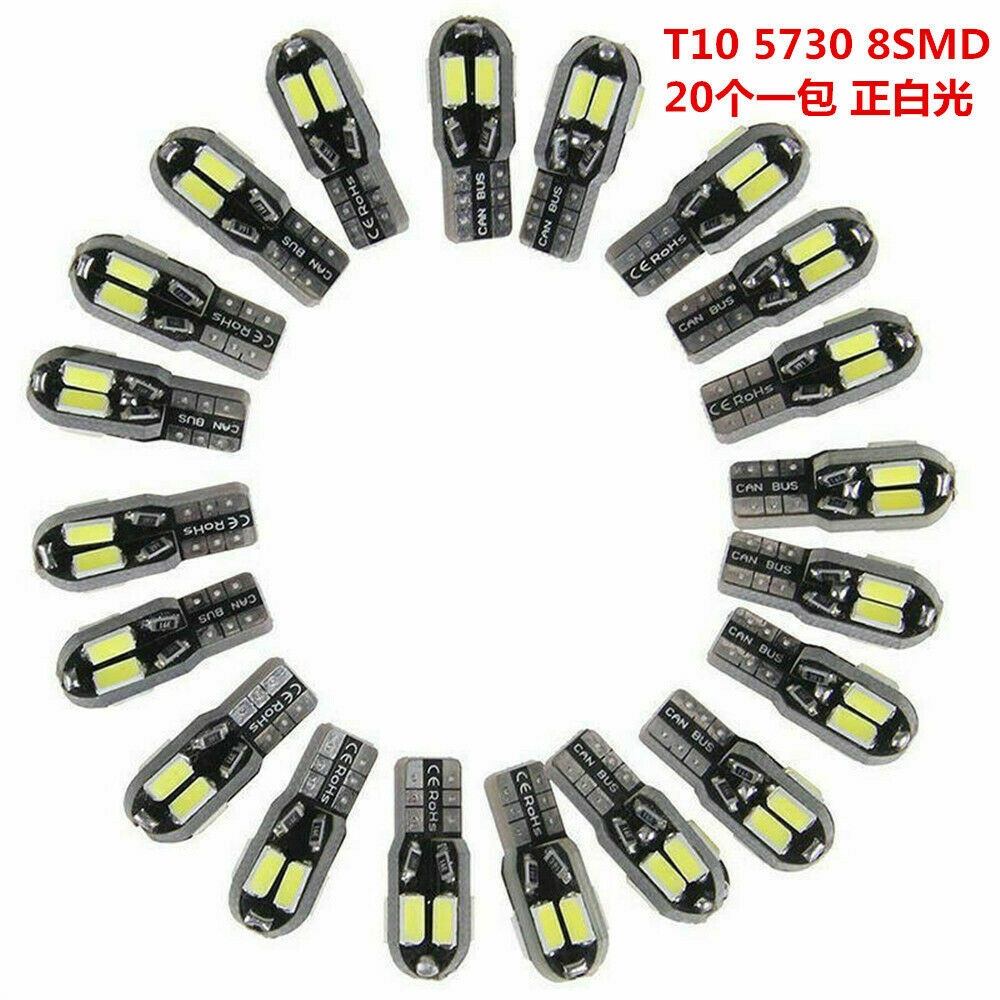 20X T10 Super Bright LED Car Canbus Error Free Light Lamp Bulb 5730 168 194 W5W~
