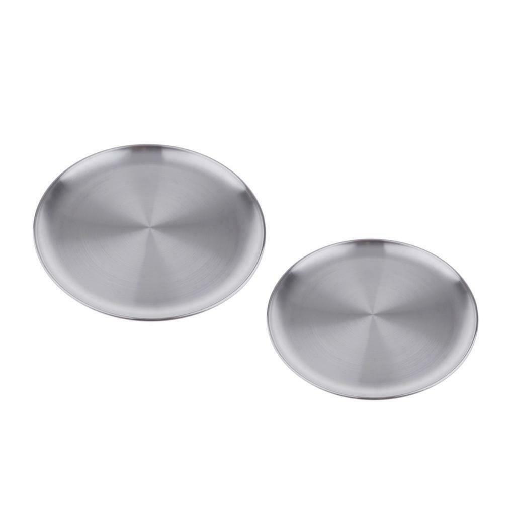 Premiue Heavy Duty Stainless Steel Kids Plates Baby Toddler Snacks Round 12