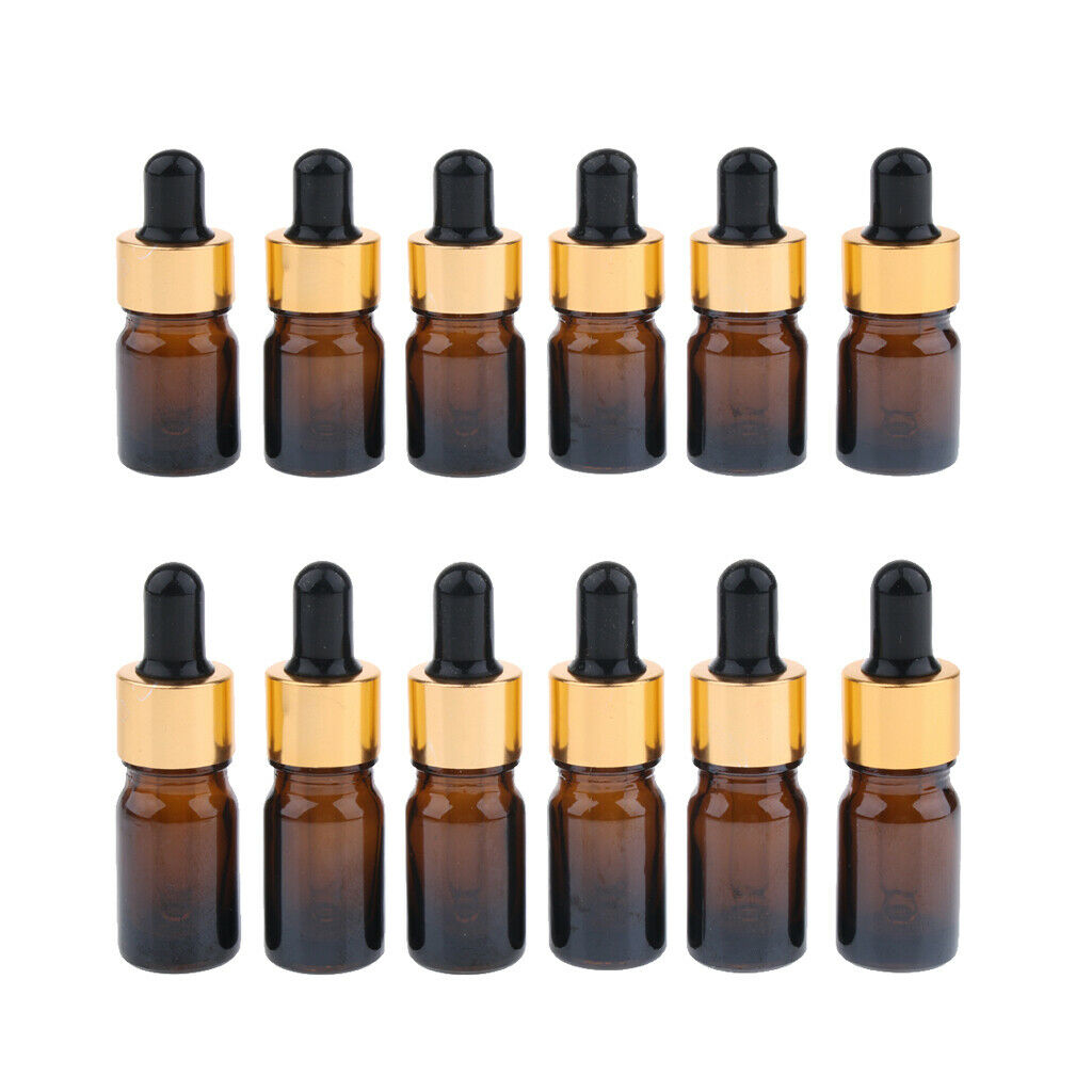 12X Empty Dropper Bottles Refillable Essential Oil Cosmetics Jar Cannings