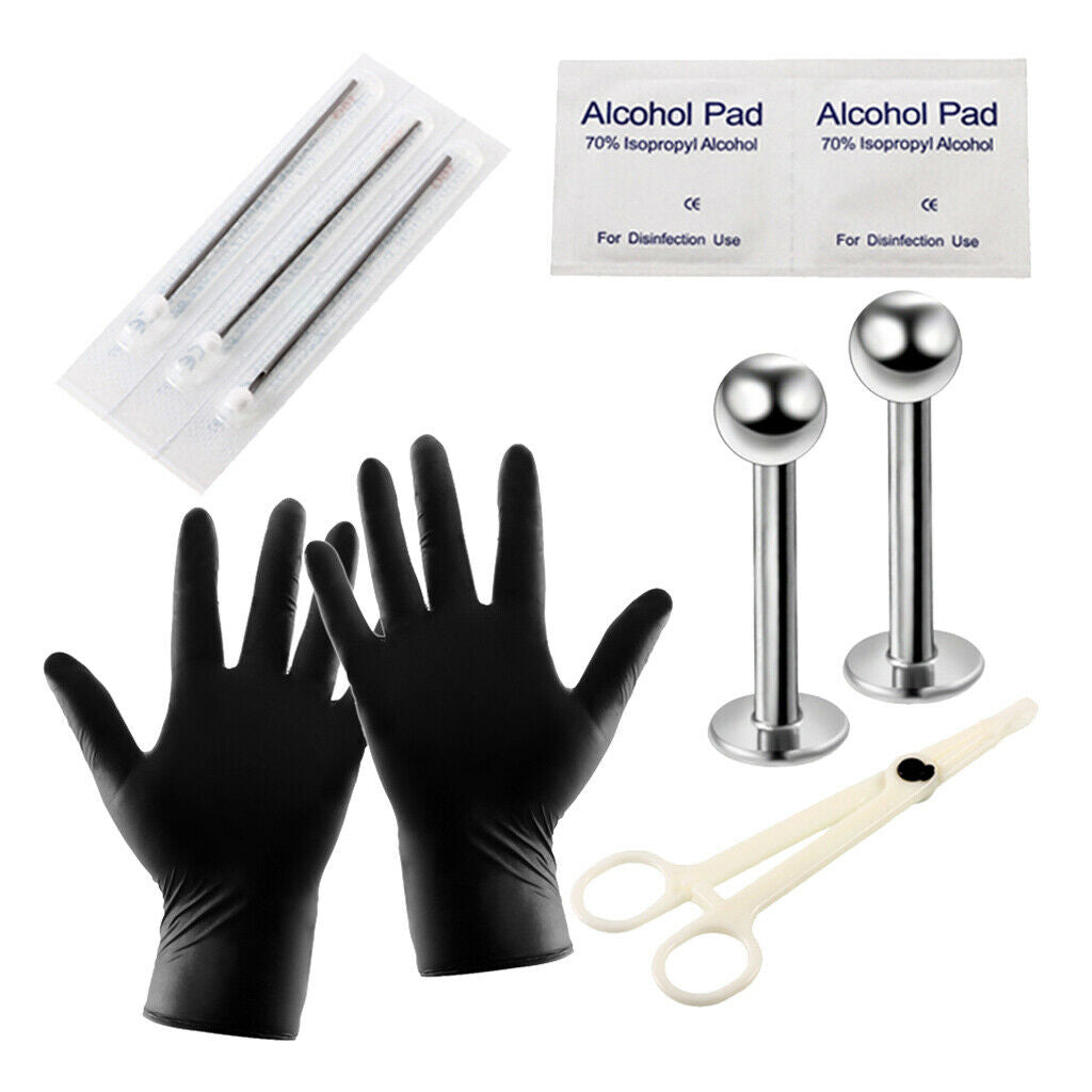 10pcs/Set Body Piercing Tool Kit Ear Nose Navel Nipple Needles Style 3