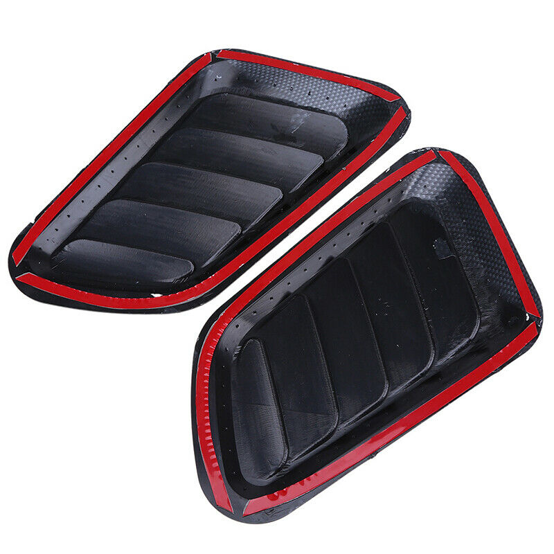 Carbon Black Car Air Flow Fender Intake Hood Scoop Vent Bonnet Cover Decorative