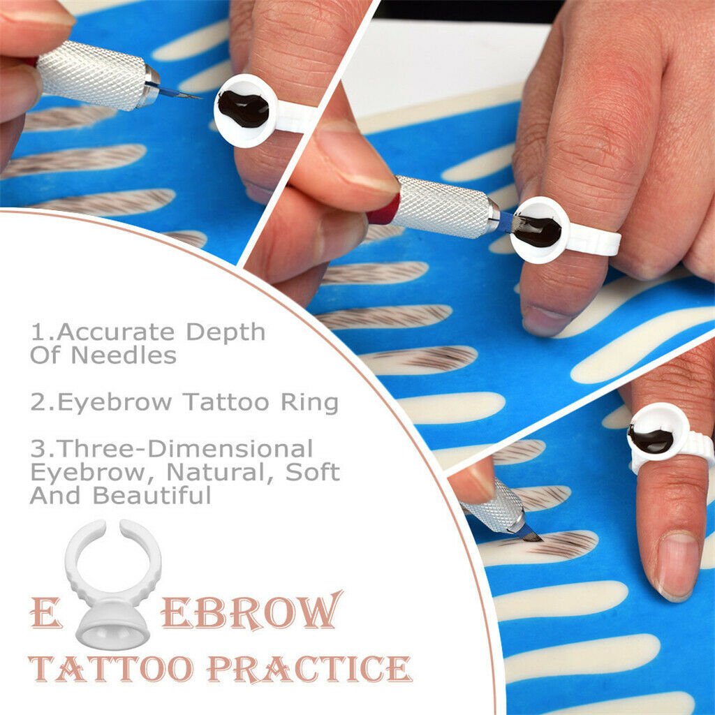 Eyebrow Manual Permanent Skin Pratice Needles Dual Heads Microblading Pen Purple