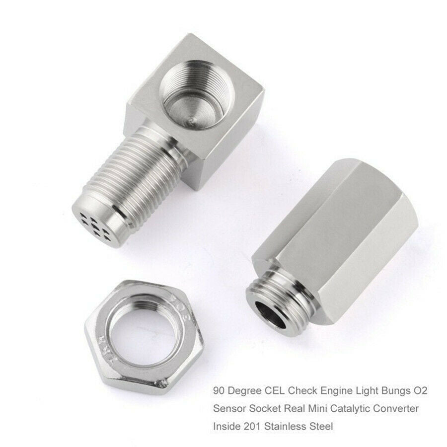 Universal Oxygen Sensor Extender 90 Degree 02 Bung Extension Catalytic Converter